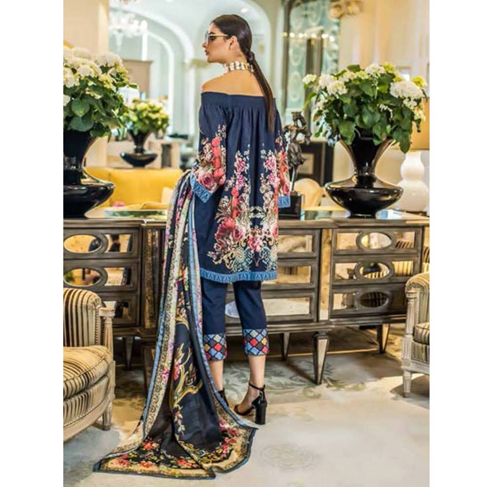 Honey Waqar Luxury Embroidered Lawn 3 Piece Un-Stitched Suit - A10, Women, 3Pcs Shalwar Suit, Regalia Textiles, Chase Value