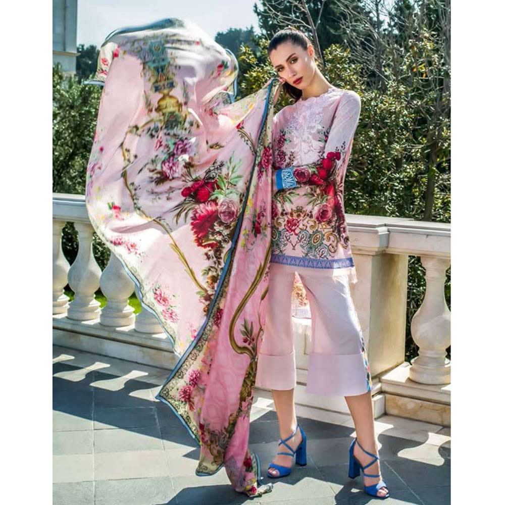 Honey Waqar Luxury Embroidered Lawn 3 Piece Un-Stitched Suit - B10, Women, 3Pcs Shalwar Suit, Regalia Textiles, Chase Value