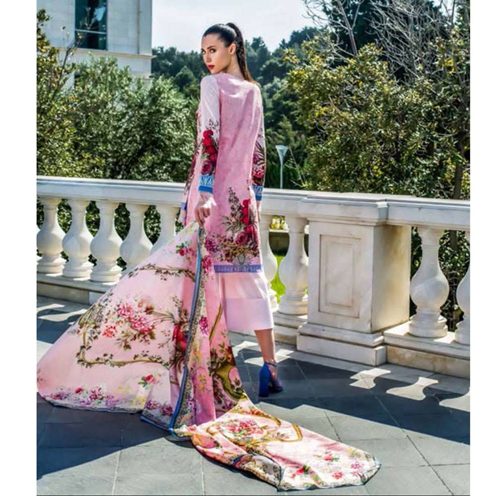 Honey Waqar Luxury Embroidered Lawn 3 Piece Un-Stitched Suit - B10, Women, 3Pcs Shalwar Suit, Regalia Textiles, Chase Value