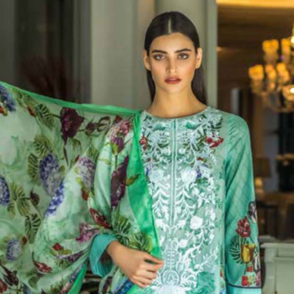 Honey Waqar Luxury Embroidered Lawn 3 Piece Un-Stitched Suit - A11, Women, 3Pcs Shalwar Suit, Regalia Textiles, Chase Value