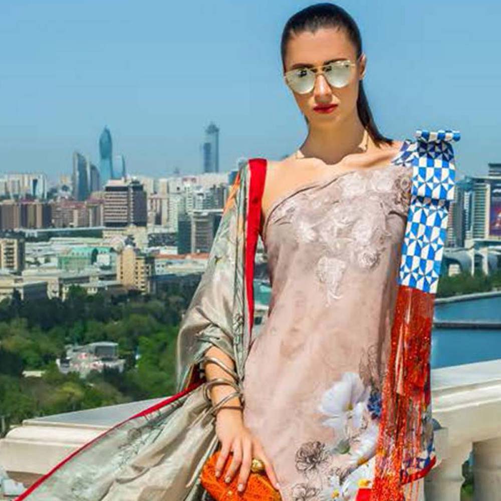 Honey Waqar Luxury Embroidered Lawn 3 Piece Un-Stitched Suit - A12, Women, 3Pcs Shalwar Suit, Regalia Textiles, Chase Value