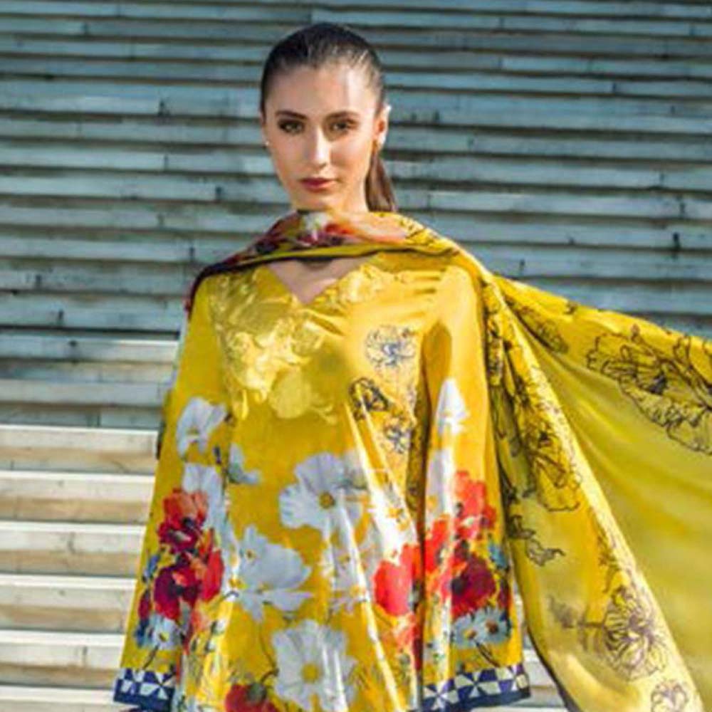 Honey Waqar Luxury Embroidered Lawn 3 Piece Un-Stitched Suit - B12, Women, 3Pcs Shalwar Suit, Regalia Textiles, Chase Value