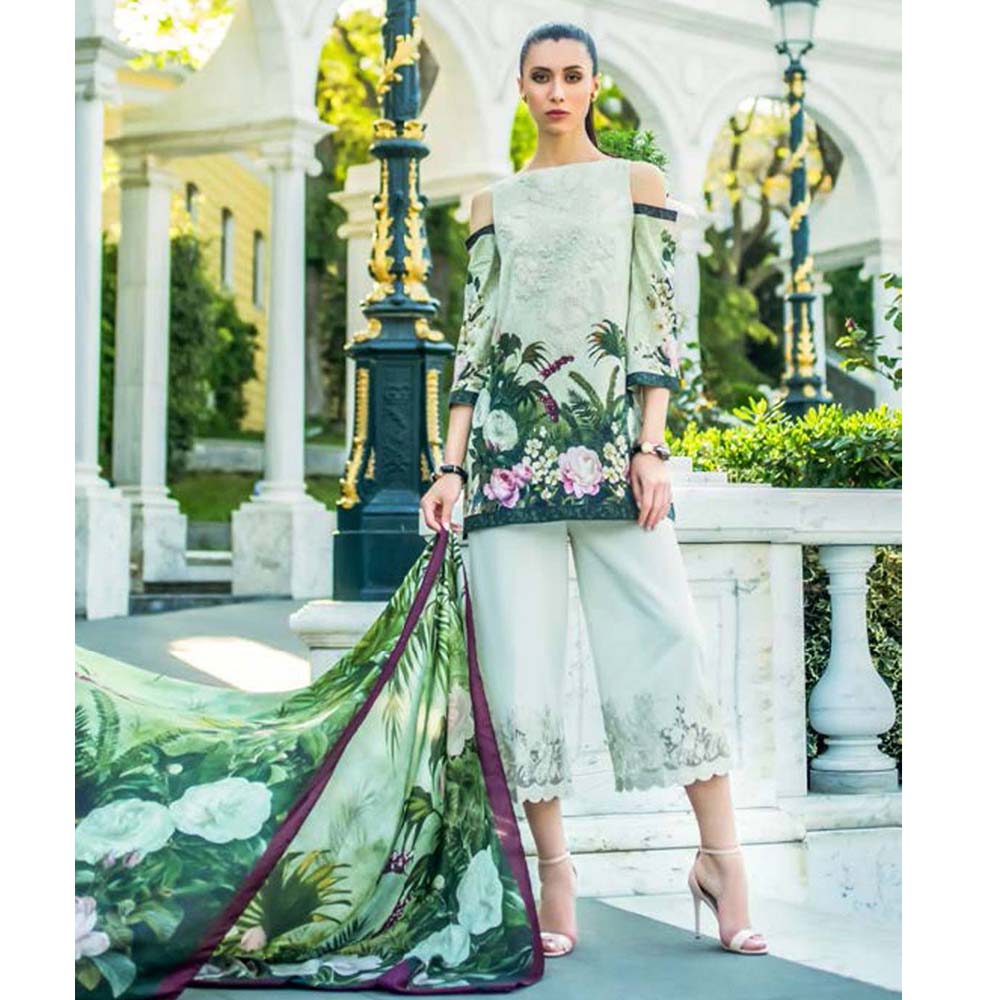 Honey Waqar Luxury Embroidered Lawn 3 Piece Un-Stitched Suit - B1, Women, 3Pcs Shalwar Suit, Regalia Textiles, Chase Value