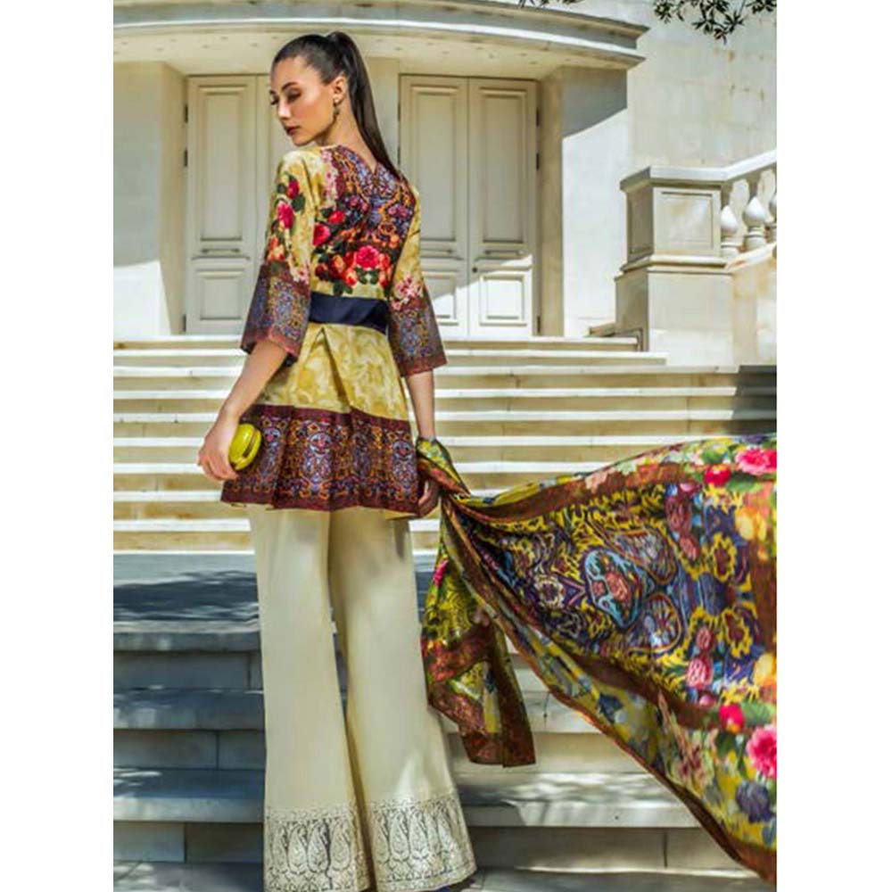 Honey Waqar Luxury Embroidered Lawn 3 Piece Un-Stitched Suit - A2, Women, 3Pcs Shalwar Suit, Regalia Textiles, Chase Value