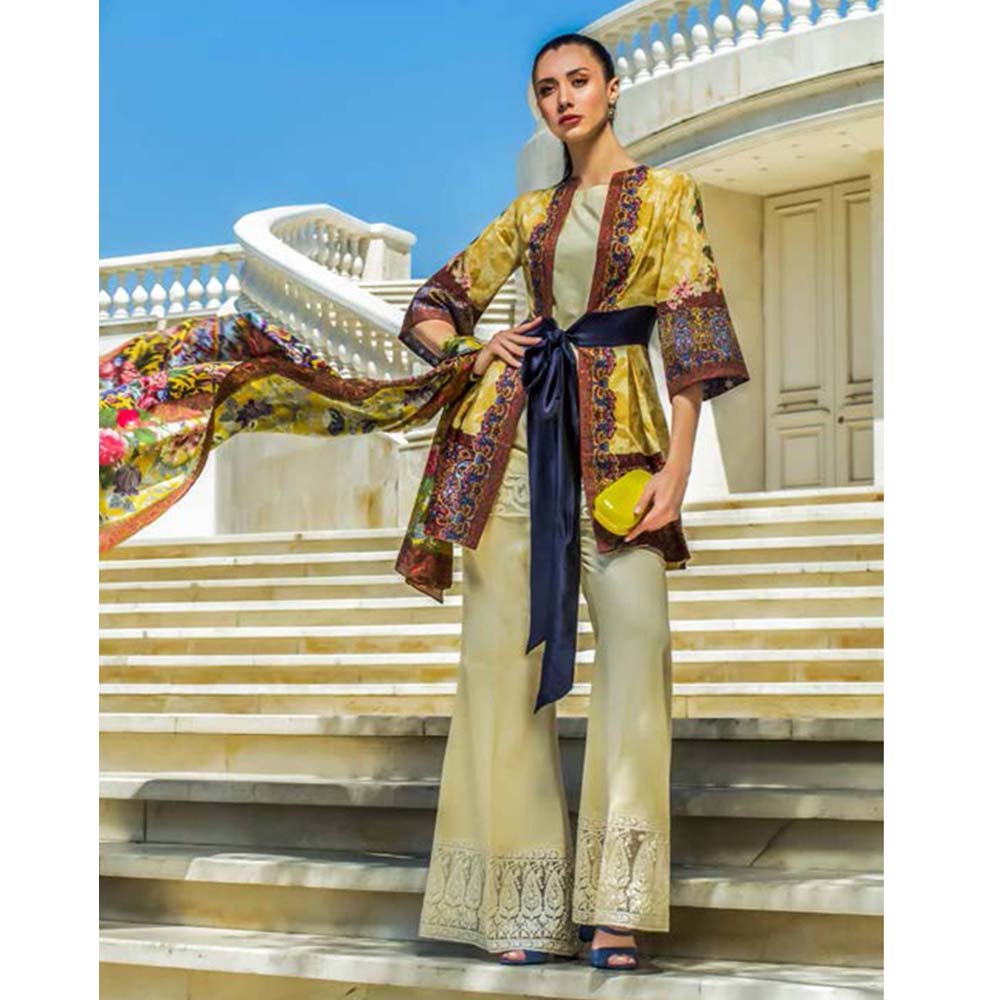 Honey Waqar Luxury Embroidered Lawn 3 Piece Un-Stitched Suit - A2, Women, 3Pcs Shalwar Suit, Regalia Textiles, Chase Value