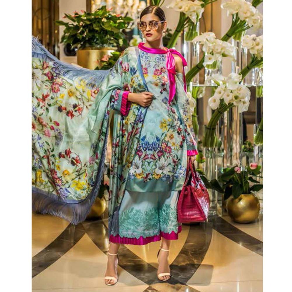 Honey Waqar Luxury Embroidered Lawn 3 Piece Un-Stitched Suit - A3, Women, 3Pcs Shalwar Suit, Regalia Textiles, Chase Value