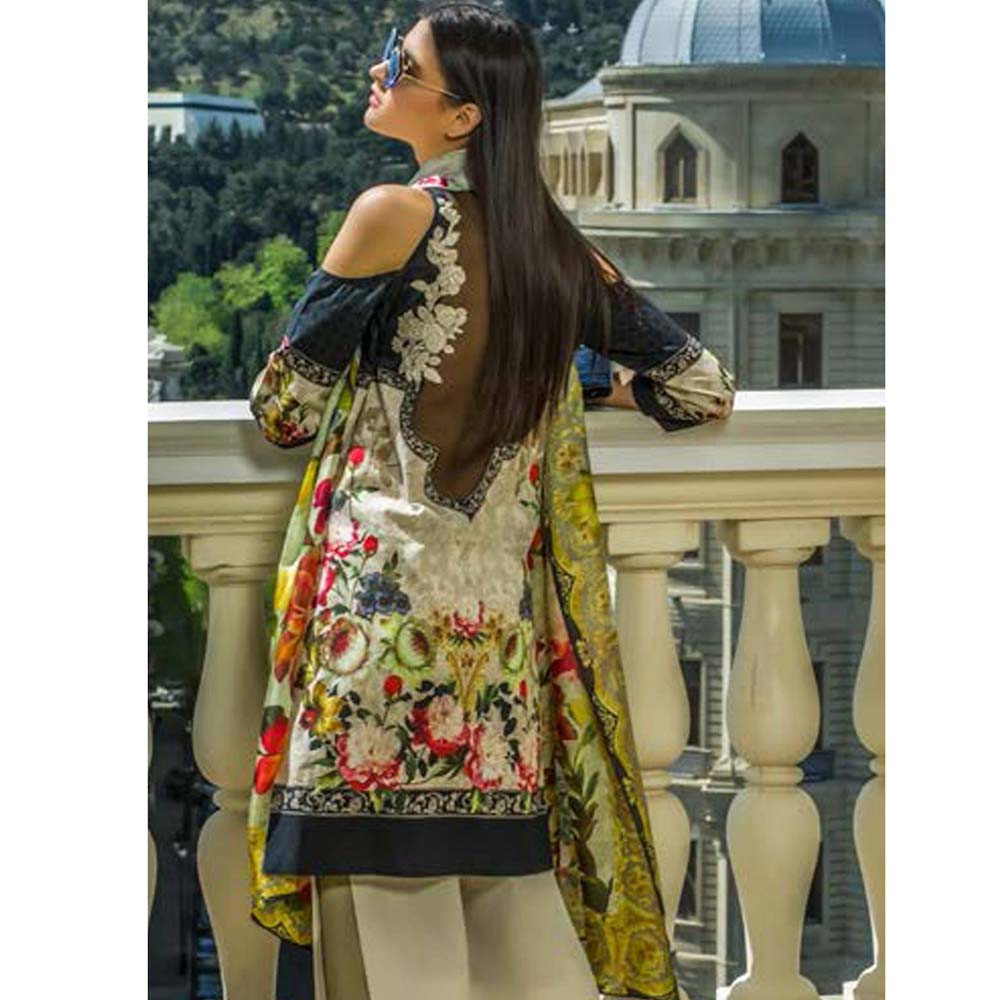 Honey Waqar Luxury Embroidered Lawn 3 Piece Un-Stitched Suit - A4, Women, 3Pcs Shalwar Suit, Regalia Textiles, Chase Value