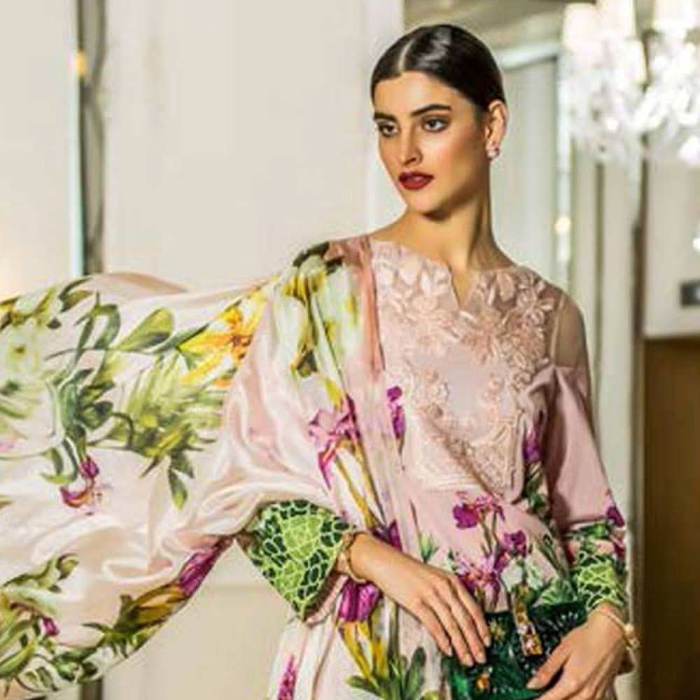 Honey Waqar Luxury Embroidered Lawn 3 Piece Un-Stitched Suit - A5, Women, 3Pcs Shalwar Suit, Regalia Textiles, Chase Value