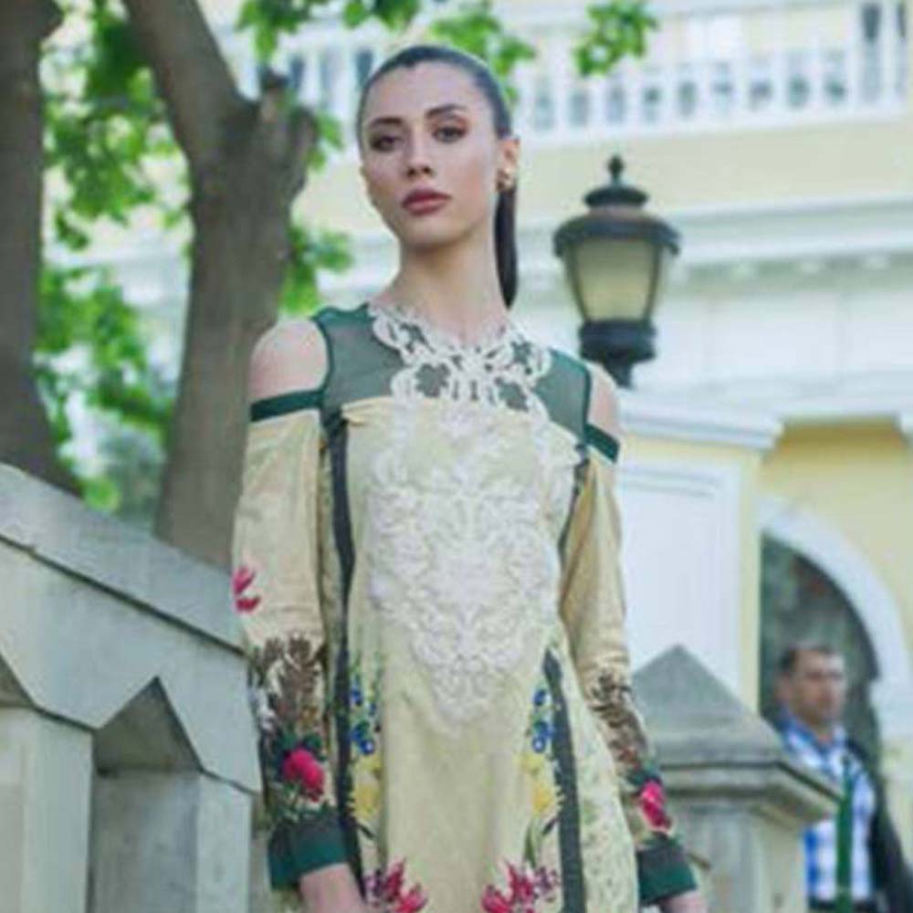 Honey Waqar Luxury Embroidered Lawn 3 Piece Un-Stitched Suit - A8, Women, 3Pcs Shalwar Suit, Regalia Textiles, Chase Value