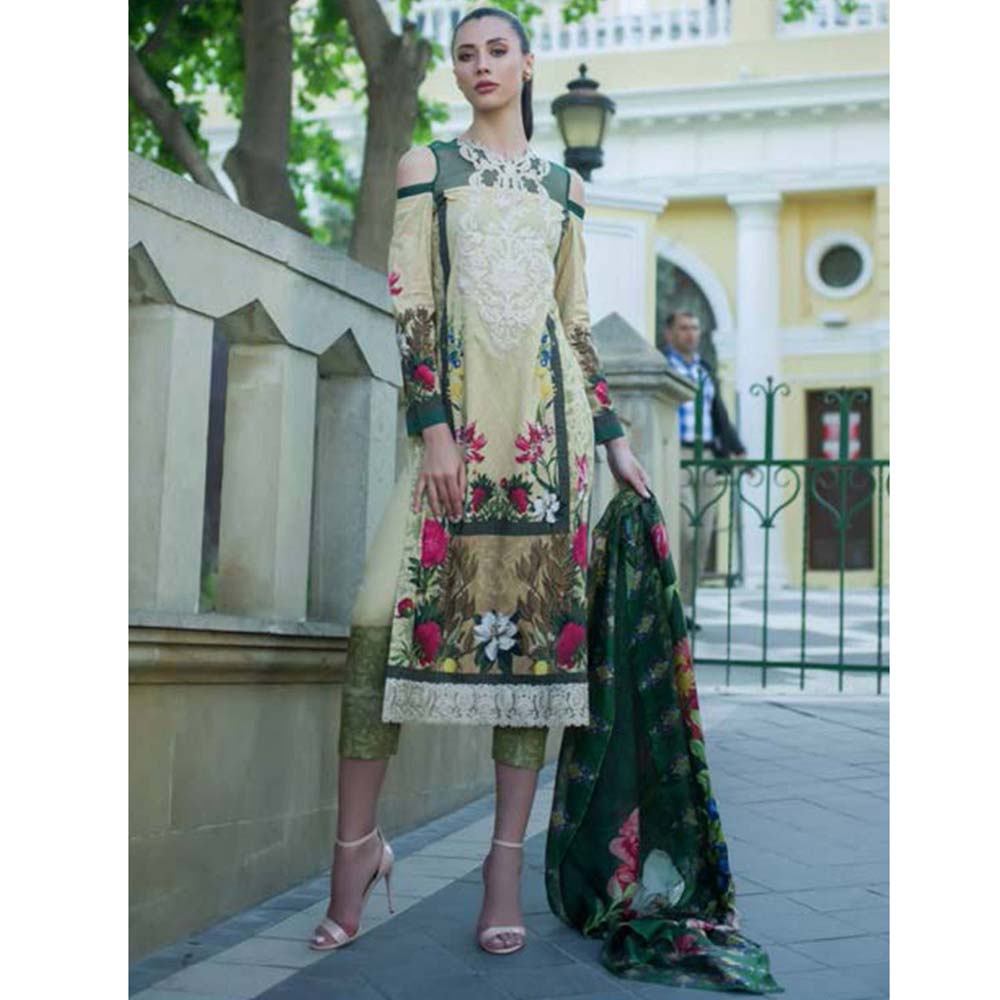 Honey Waqar Luxury Embroidered Lawn 3 Piece Un-Stitched Suit - A8, Women, 3Pcs Shalwar Suit, Regalia Textiles, Chase Value