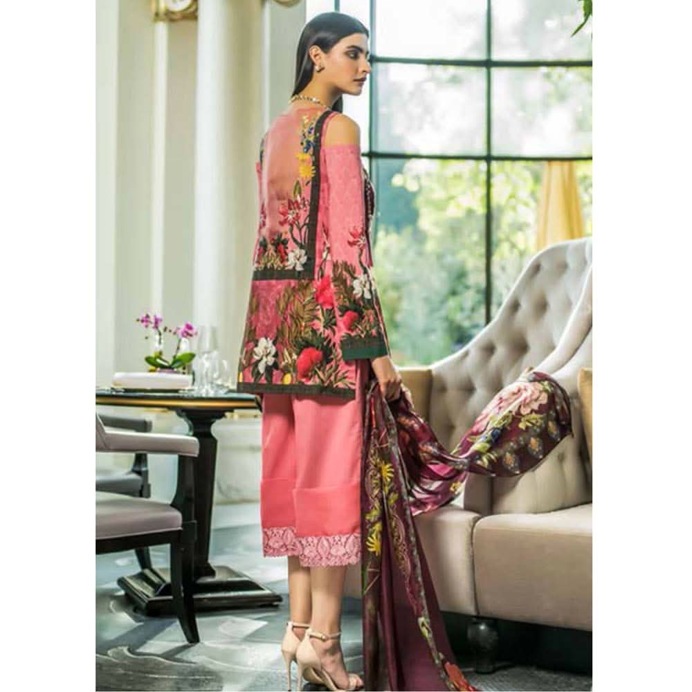 Honey Waqar Luxury Embroidered Lawn 3 Piece Un-Stitched Suit - B8, Women, 3Pcs Shalwar Suit, Regalia Textiles, Chase Value