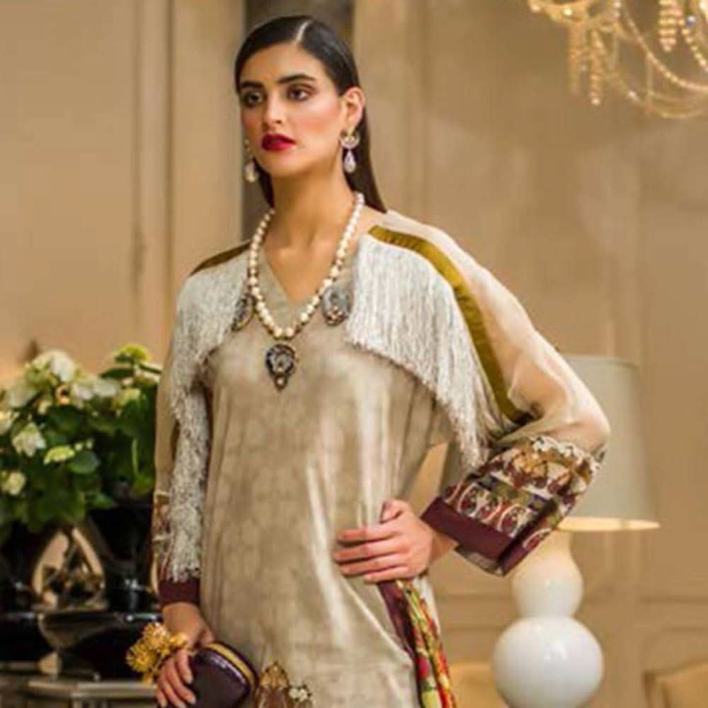 Honey Waqar Luxury Embroidered Lawn 3 Piece Un-Stitched Suit - B9, Women, 3Pcs Shalwar Suit, Regalia Textiles, Chase Value
