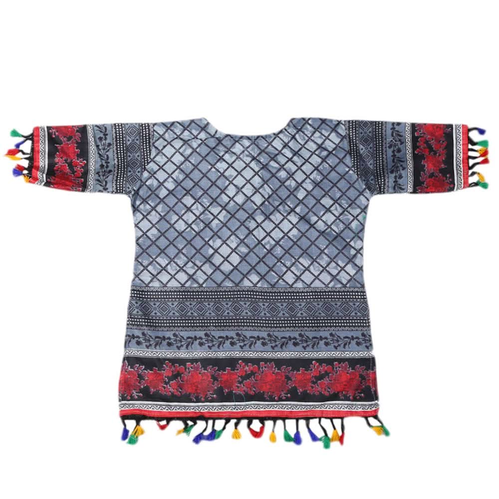 Girls Lawn Printed Kurti - Grey, Kids, Girls Kurti, Chase Value, Chase Value