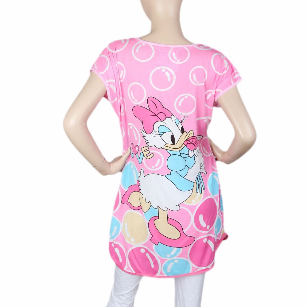 Women's Night T Shirt - Pink, Women, Night Suit, Chase Value, Chase Value