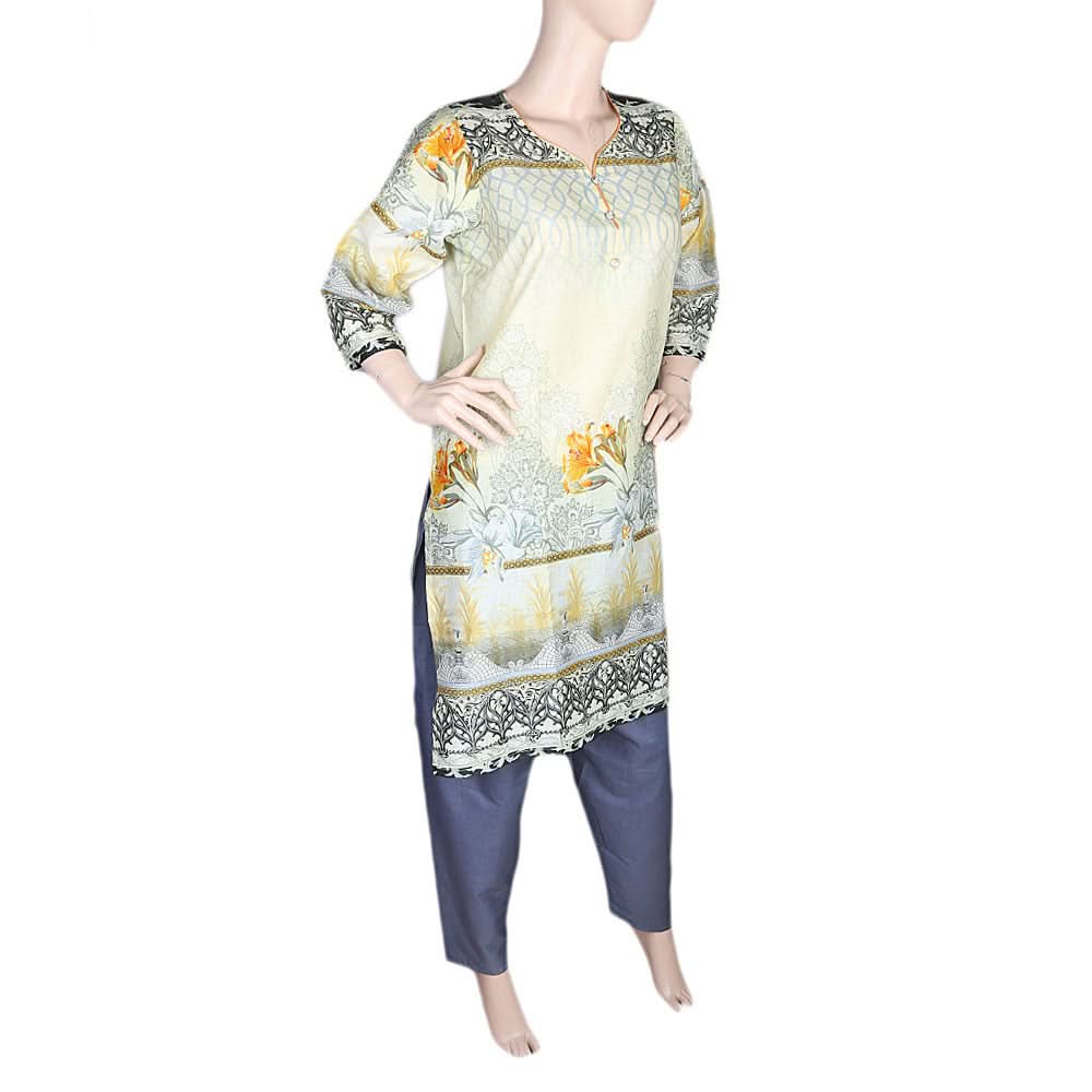 Women's Printed Lawn 2 Pcs Stitched Suit - Multi, Women, Shalwar Suits, Chase Value, Chase Value
