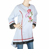 Women's Embroidered Kurti - Light Blue, Women, Ready Kurtis, Chase Value, Chase Value
