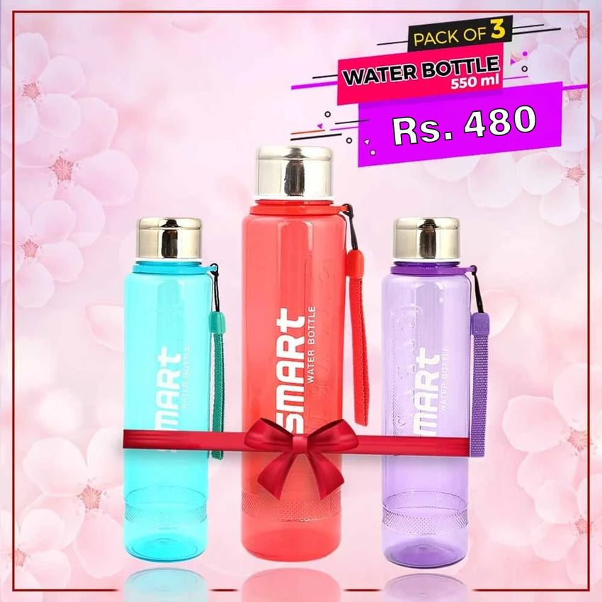Water Bottle Pack Of 3 - 550 ml, Home & Lifestyle, Glassware & Drinkware, Chase Value, Chase Value