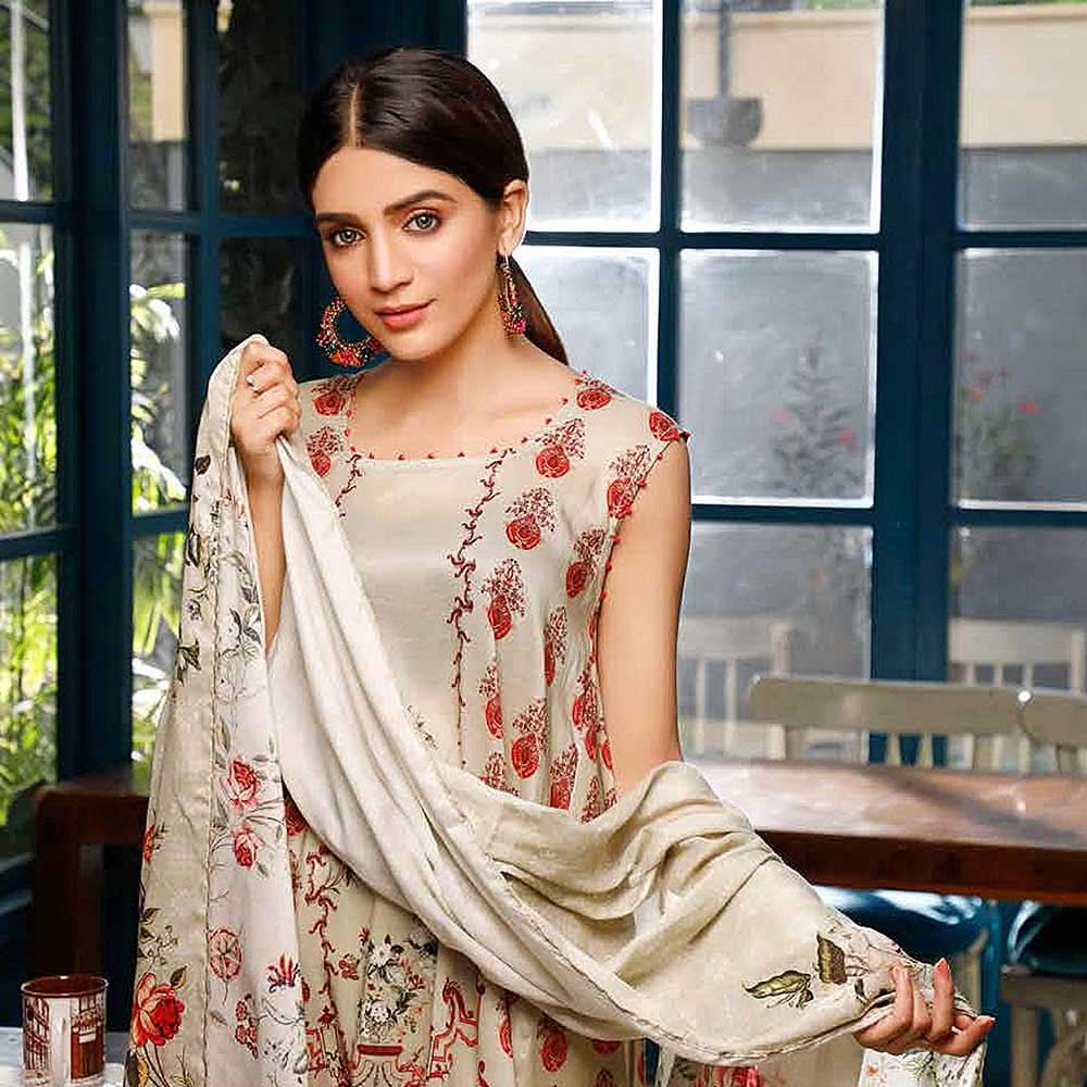 Zavia Digital Printed Lawn 3 Piece Un-Stitched Suit - 10, Women, 3Pcs Shalwar Suit, Fairdeal Textiles, Chase Value