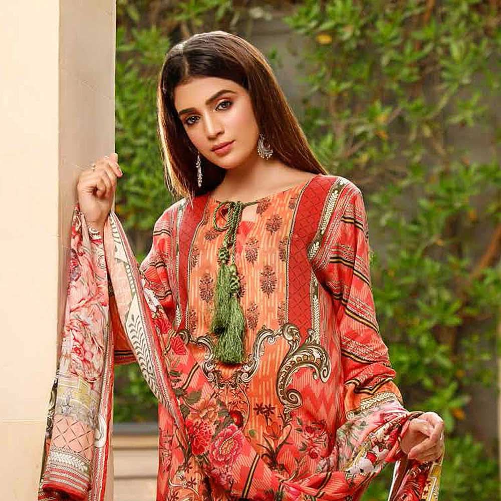 Zavia Digital Printed Lawn 3 Piece Un-Stitched Suit - 07, Women, 3Pcs Shalwar Suit, Fairdeal Textiles, Chase Value