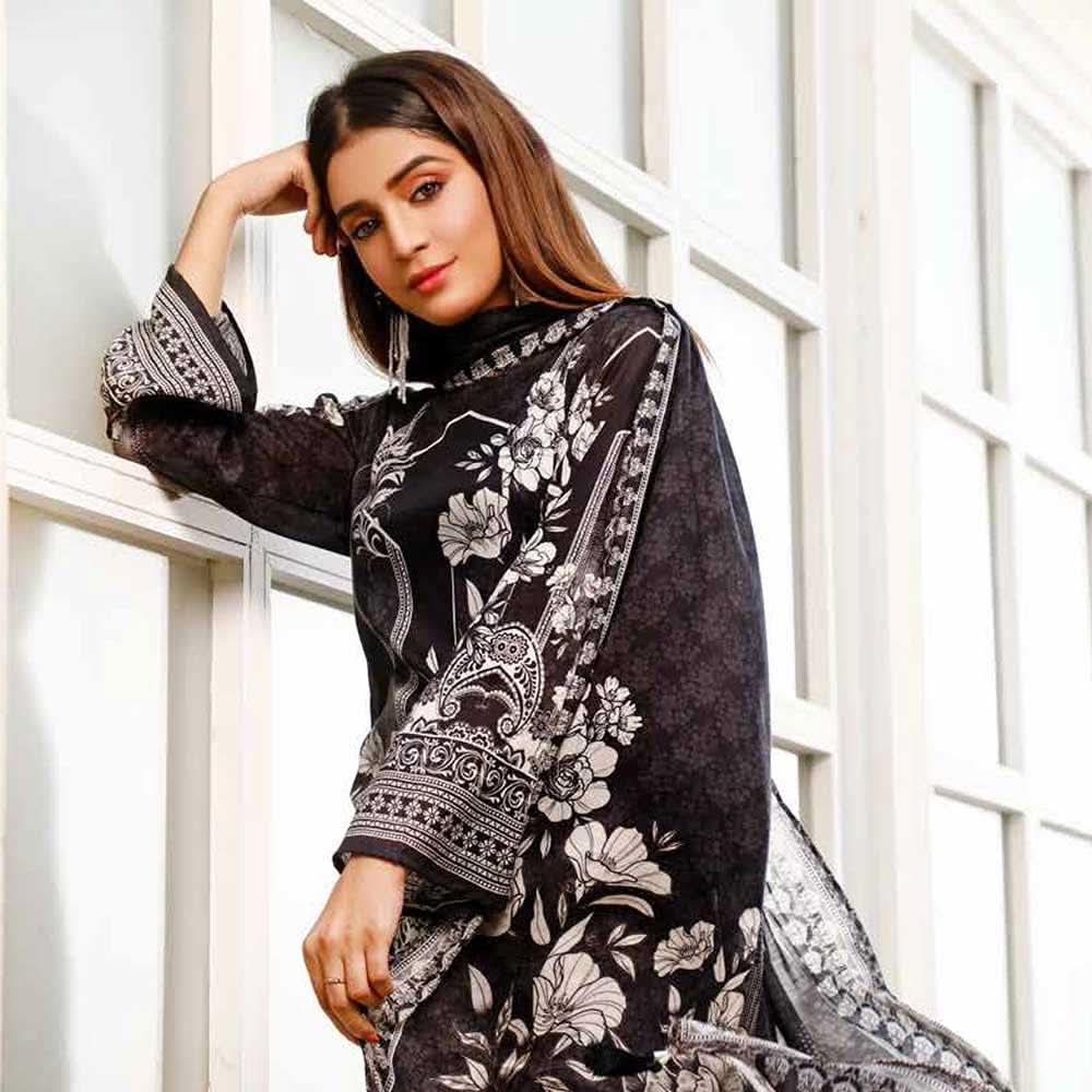 Zavia Digital Printed Lawn 3 Piece Un-Stitched Suit - 06, Women, 3Pcs Shalwar Suit, Fairdeal Textiles, Chase Value