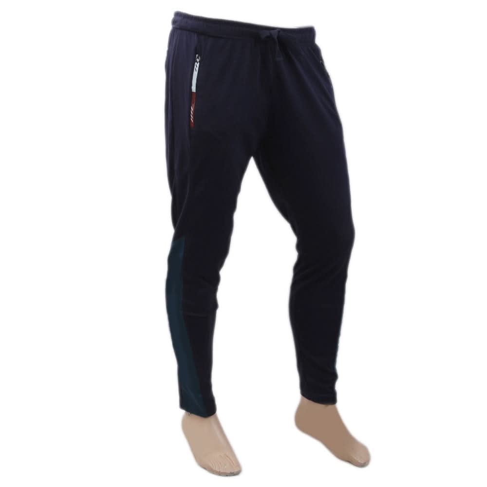 Men's Fancy Zip Trouser - Navy Blue, Men, Lowers And Sweatpants, Chase Value, Chase Value