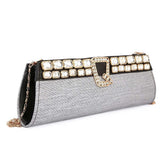 Women's Bridal Clutch (Rj-2) - Grey, Women, Clutches, Chase Value, Chase Value