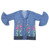 Girls Embroidered Denim Kurti - Blue, Kids, Girls Kurti, Chase Value, Chase Value