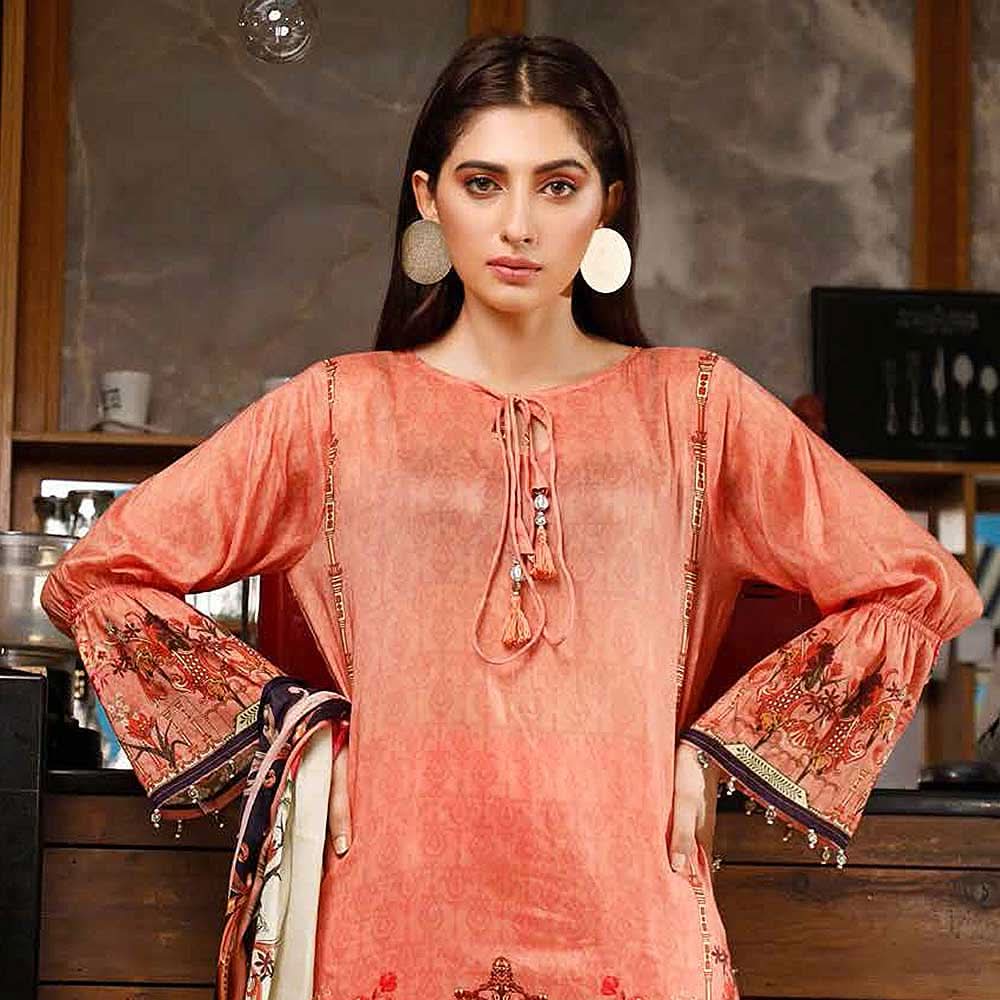 Zavia Digital Printed Lawn 3 Piece Un-Stitched Suit - 14, Women, 3Pcs Shalwar Suit, Fairdeal Textiles, Chase Value