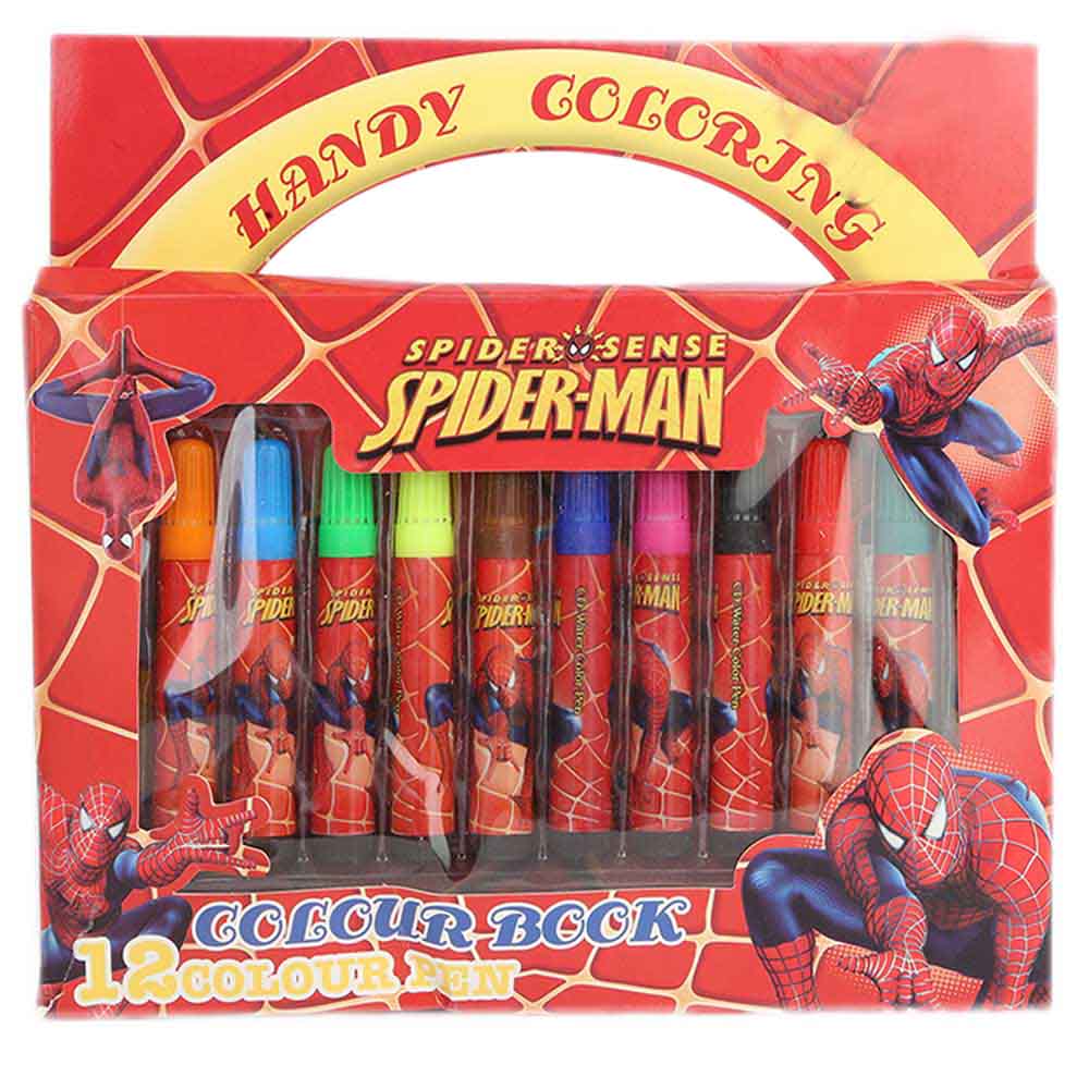 Spider-Man Marker Set 12 Pcs, Kids, Pencil Boxes And Stationery Sets, Chase Value, Chase Value