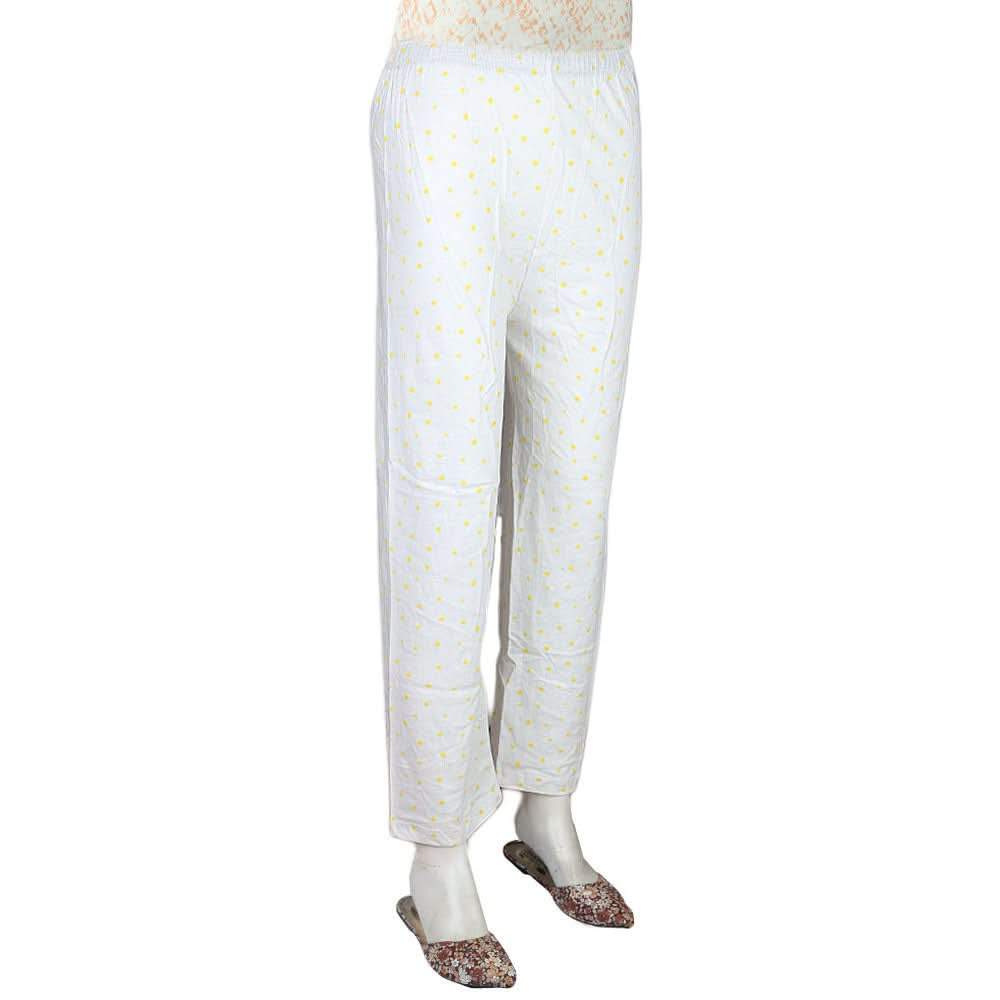 Women's Printed Trouser - White - test-store-for-chase-value
