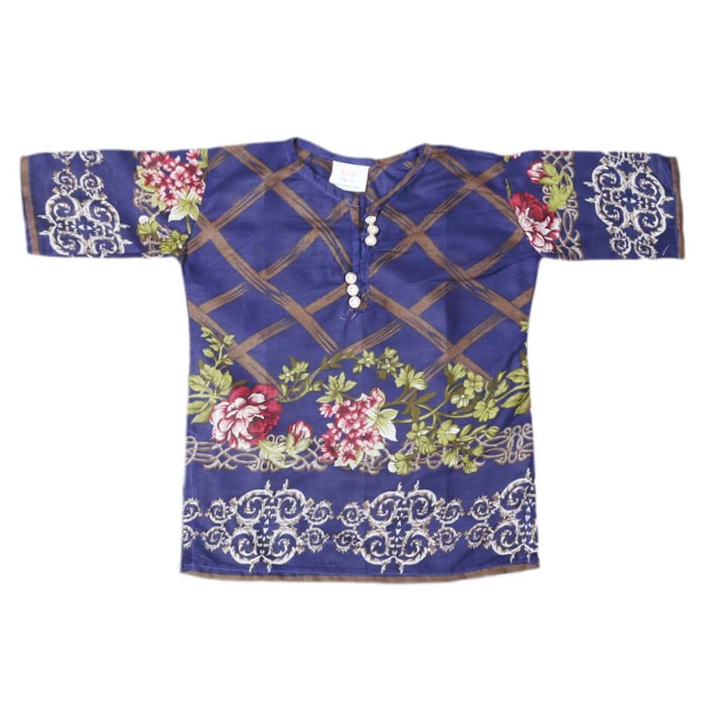 Girls Lawn Printed Kurti - Dark Purple, Kids, Girls Kurti, Chase Value, Chase Value