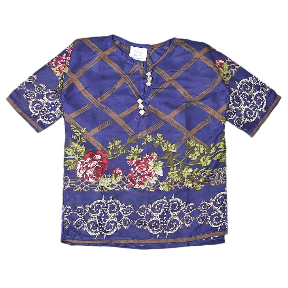 Girls Lawn Printed Kurti - Dark Purple, Kids, Girls Kurti, Chase Value, Chase Value