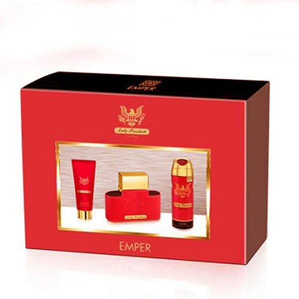 Emper Lady Presidente For Women 3in1 Gift Set - Red, Beauty & Personal Care, Gift Sets, Chase Value, Chase Value