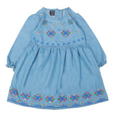 Girls Embroidered Denim Frock - Light Blue, Kids, Girls Kurti, Chase Value, Chase Value