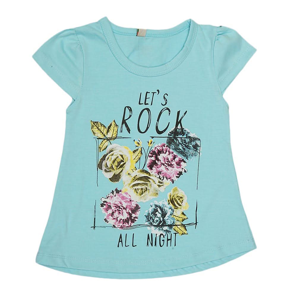 Girls Half Sleeves T-Shirt - Blue, Kids, Girls T-Shirts, Chase Value, Chase Value