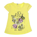 Girls Half Sleeves T-Shirt - Yellow, Kids, Girls T-Shirts, Chase Value, Chase Value