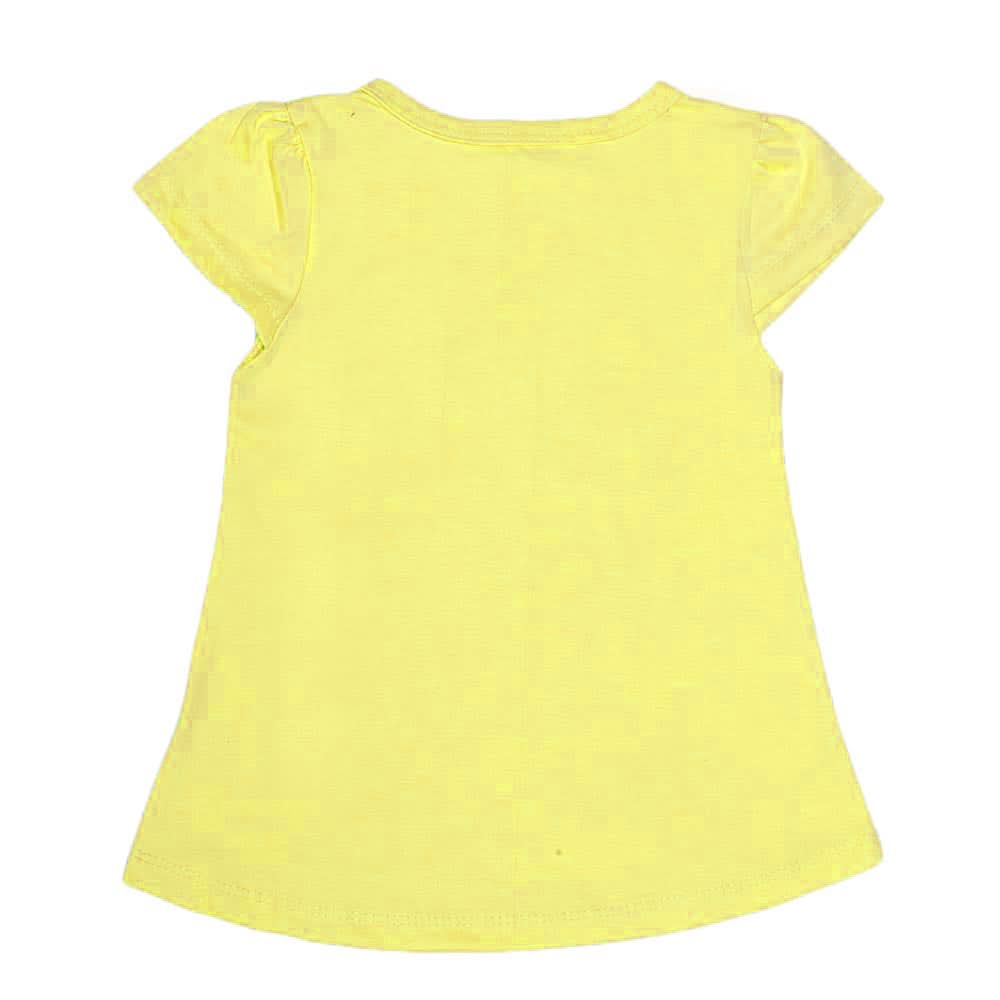 Girls Half Sleeves T-Shirt - Yellow, Kids, Girls T-Shirts, Chase Value, Chase Value