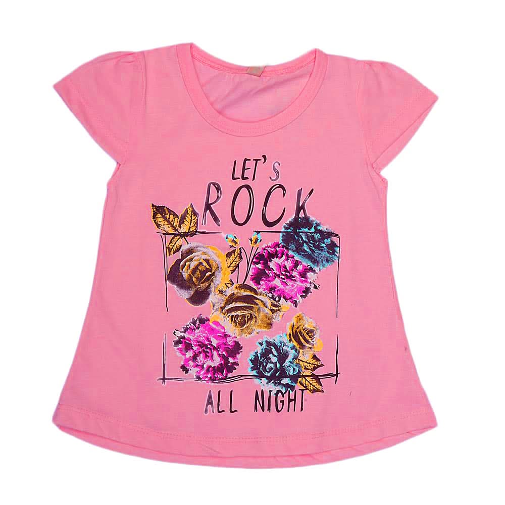 Girls Half Sleeves T-Shirt - Pink, Kids, Girls T-Shirts, Chase Value, Chase Value