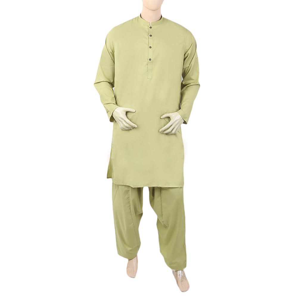 Men's Mashriq Slim Fit Suit - Light Green, Men, Shalwar Kameez, Chase Value, Chase Value