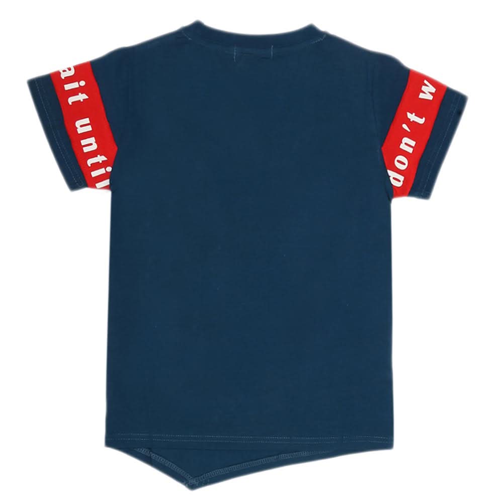 Boys Half Sleeves T-Shirt - Steel Blue, Kids, Boys T-Shirts, Chase Value, Chase Value