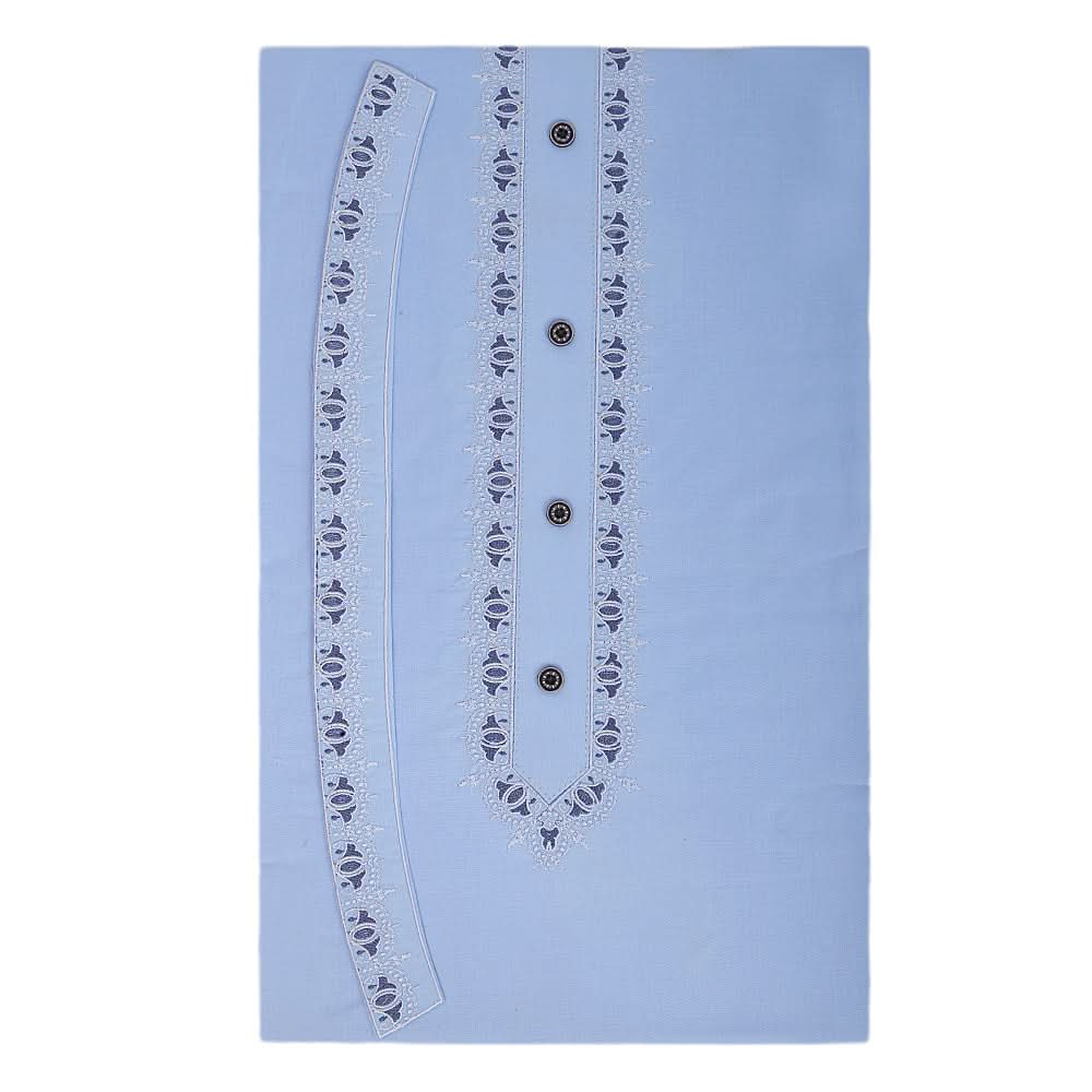 Men's Mashriq Embroidered Un-Stitched Suit - Light-Blue, Men, Unstitched Fabric, Chase Value, Chase Value