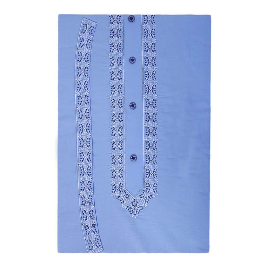 Men's Mashriq Embroidered Un-Stitched Suit - Light-Blue, Men, Unstitched Fabric, Chase Value, Chase Value