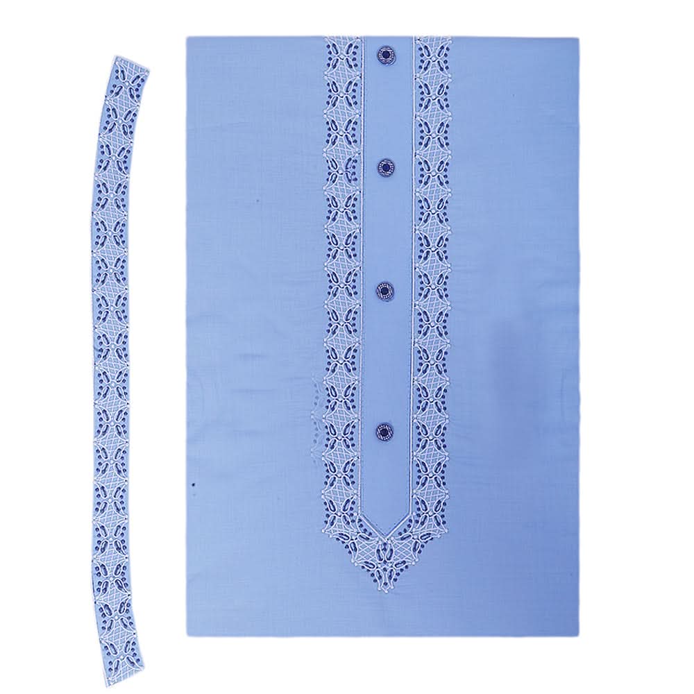 Men's Mashriq Embroidered Un-Stitched Suit - Light-Blue, Men, Unstitched Fabric, Chase Value, Chase Value