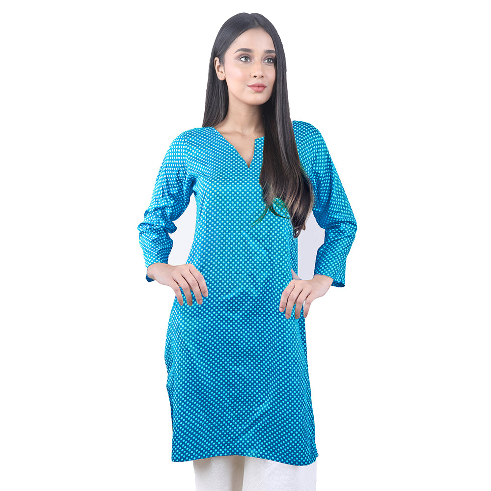 Karizma Chahat Printed Lawn 1 Pcs Un-Stitched Kurti - Light Blue, Women, Unstitched Kurti, United Textiles, Chase Value