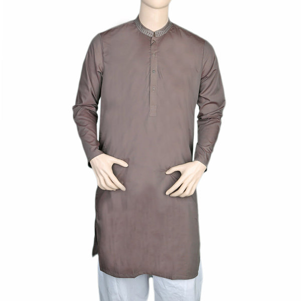 Eminent Men's Embroidered Kurta - Light Brown, Men, Kurtas, Eminent, Chase Value