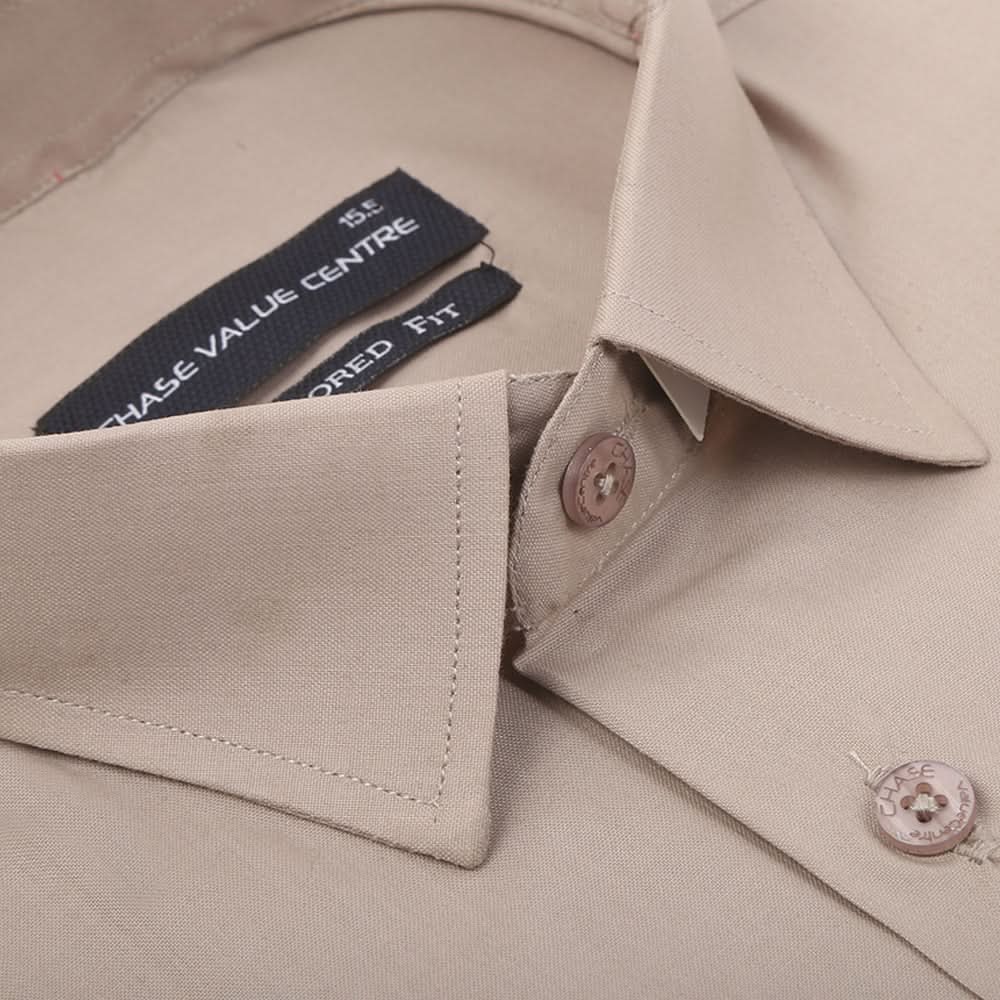 Men's Formal Shirt - Light Brown, Men, Shirts, Chase Value, Chase Value