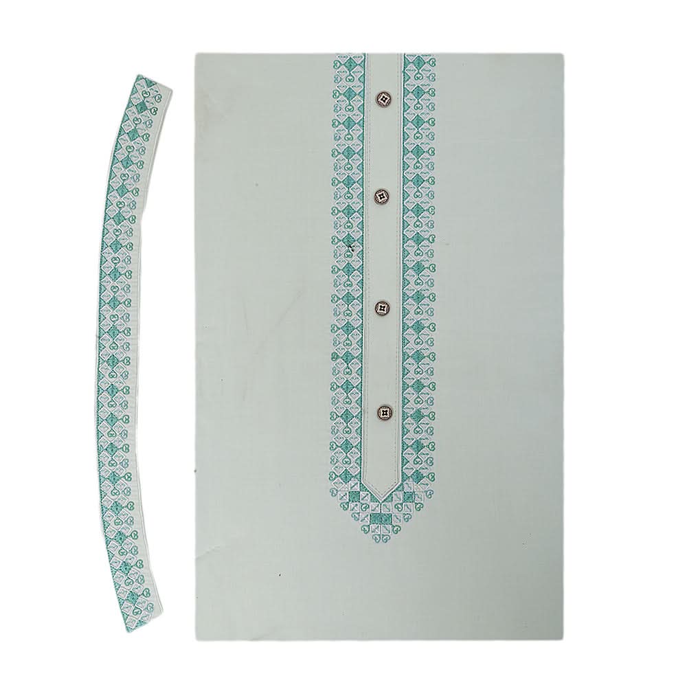 Men's Mashriq Embroidered Un-Stitched Suit - Light-Green, Men, Unstitched Fabric, Chase Value, Chase Value