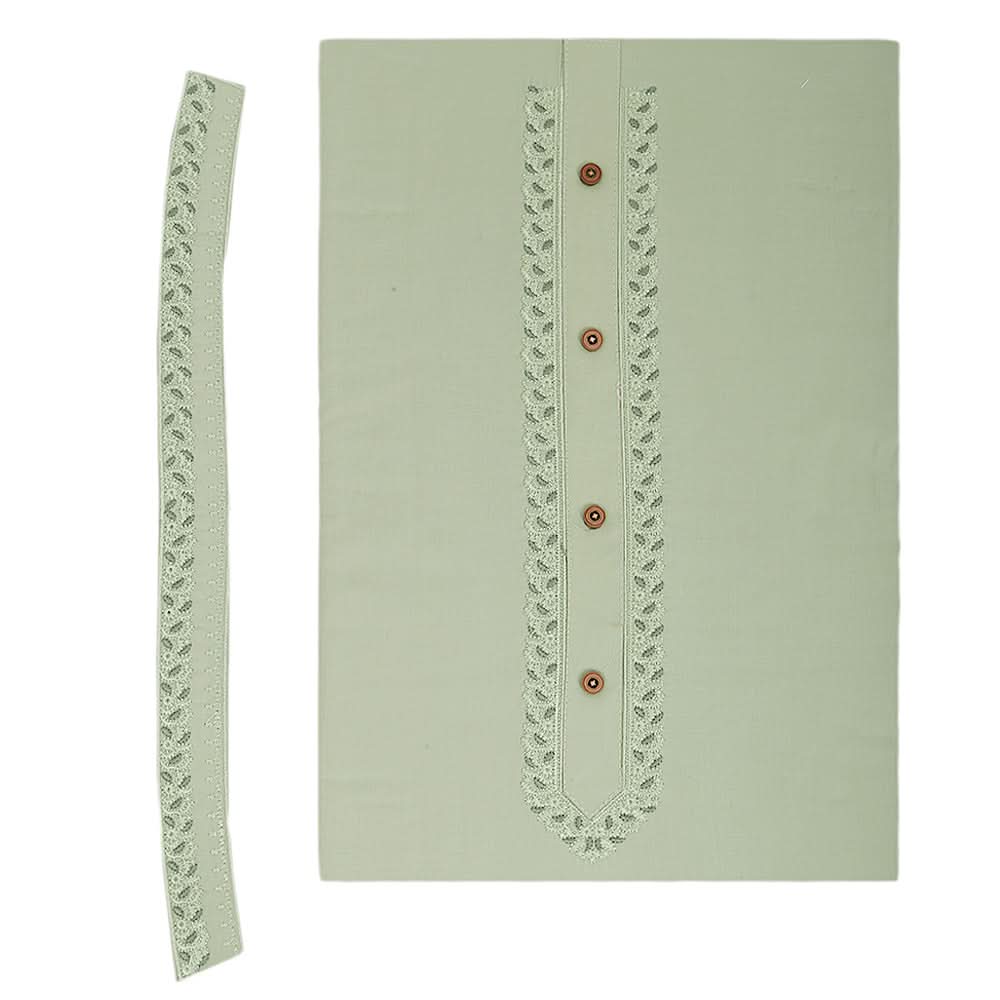 Men's Mashriq Embroidered Un-Stitched Suit - Light-Green, Men, Unstitched Fabric, Chase Value, Chase Value