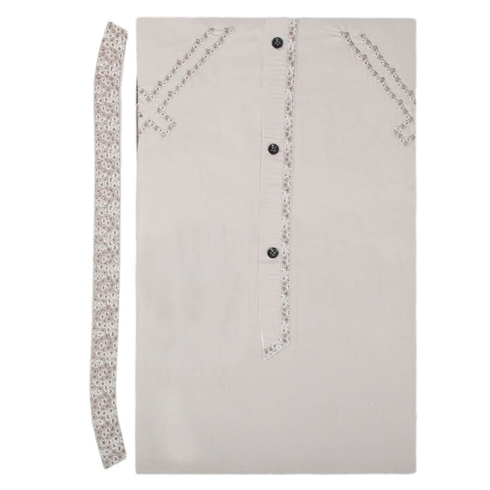 Men's Mashriq Embroidered Un-Stitched Suit - Light Grey, Men, Unstitched Fabric, Chase Value, Chase Value