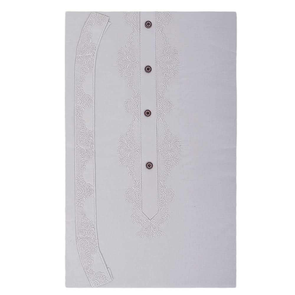 Men's Mashriq Embroidered Un-Stitched Suit - Light-Grey, Men, Unstitched Fabric, Chase Value, Chase Value